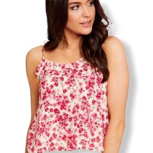 ALTAR’D STATE Cibrina Ditsy Floral Ruffled Camisole Tank Top Pink Large New
